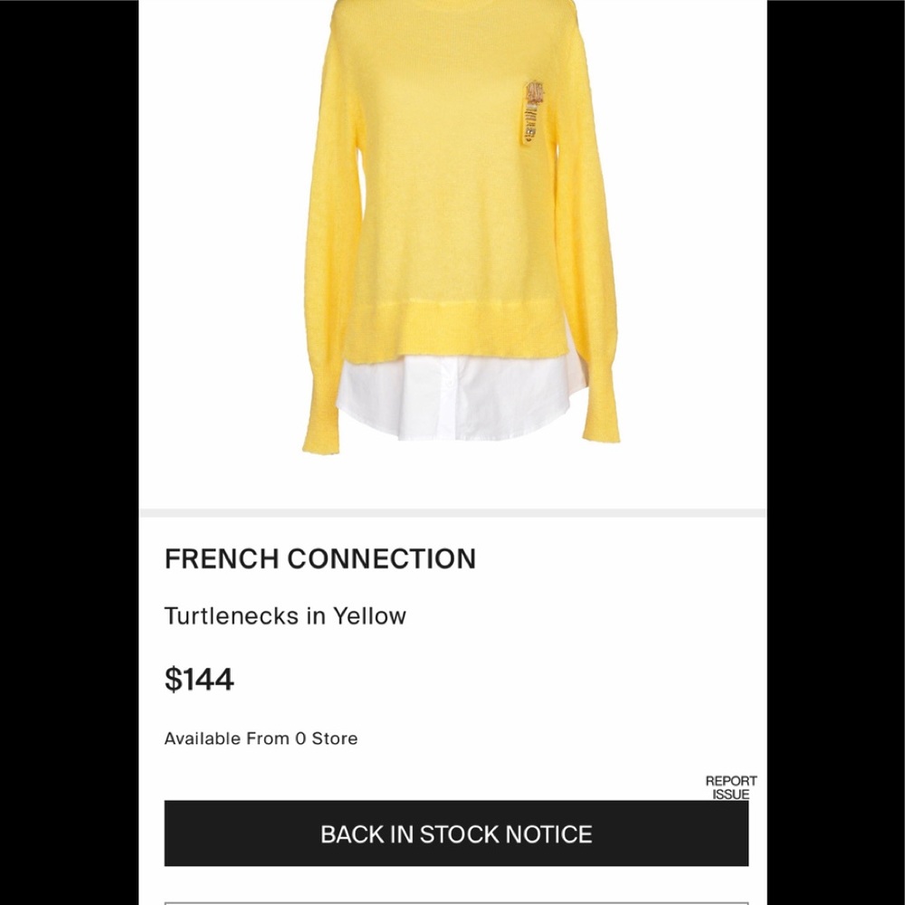 French Connection wool mix turtleneck sweater